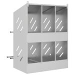 VidaXL Hniezdo pre kurčatá s 6 priehradkami, strieborný kov – Obrázok 7