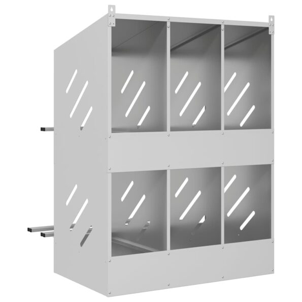 VidaXL Hniezdo pre kurčatá s 6 priehradkami, strieborný kov – Obrázok 7