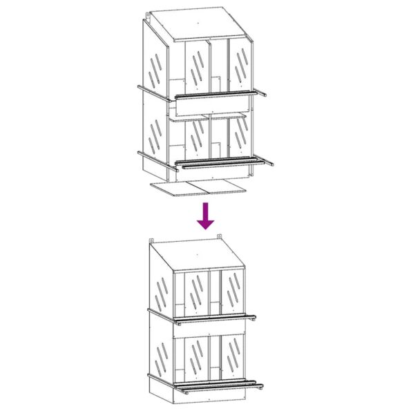 vidaXL Hniezdo pre kurčatá s 4 priehradkami, olivovo zelený kov – Obrázok 8