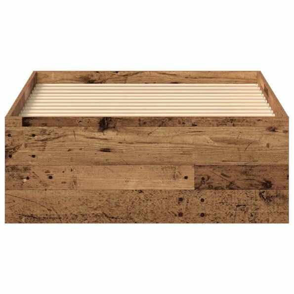 vidaXL Posteľný rám bez matraca staré drevo 75x190 cm kompozitné drevo – Obrázok 5