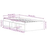vidaXL Posteľný rám bez matraca čierny dub 75x190 cm kompozitné drevo – Obrázok 10