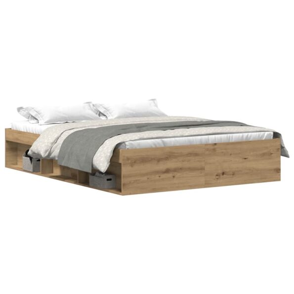 VXL8721158786098_a_en_hd_1.jpg vidaXL Posteľný rám bez matraca remeselnícky dub 150x200 cm – Obrázok 2