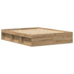 vidaXL Posteľný rám bez matraca remeselnícky dub 150x200 cm – Obrázok 4