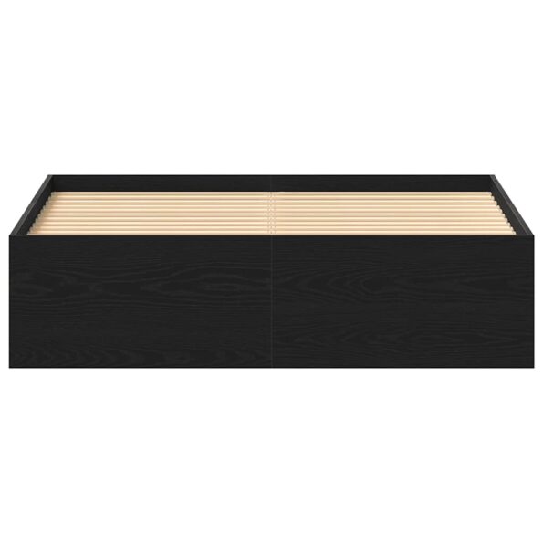 vidaXL Posteľný rám bez matraca čierny dub 135x190 cm kompozitné drevo – Obrázok 5