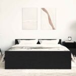 vidaXL Posteľný rám bez matraca čierny dub 120x200 cm kompozitné drevo – Obrázok 4