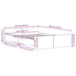 vidaXL Posteľný rám bez matraca čierny dub 120x200 cm kompozitné drevo – Obrázok 11