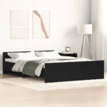 vidaXL Posteľný rám bez matraca čierny dub 120x200 cm kompozitné drevo