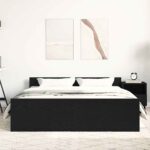 vidaXL Posteľný rám bez matraca čierny dub 150x200 cm kompozitné drevo – Obrázok 4