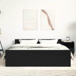 vidaXL Posteľný rám bez matraca čierny dub 160x200 cm kompozitné drevo – Obrázok 4