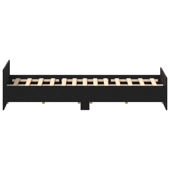 vidaXL Posteľný rám bez matraca čierny dub 160x200 cm kompozitné drevo – Obrázok 7
