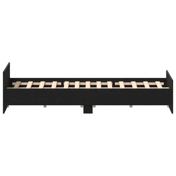 vidaXL Posteľný rám bez matraca čierny dub 120x190 cm borovicový masív – Obrázok 7