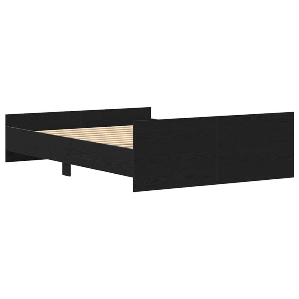 vidaXL Posteľný rám bez matraca čierny dub 120x190 cm borovicový masív – Obrázok 8