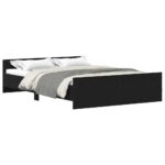 vidaXL Posteľný rám bez matraca čierny dub 140x190 cm kompozitné drevo – Obrázok 3
