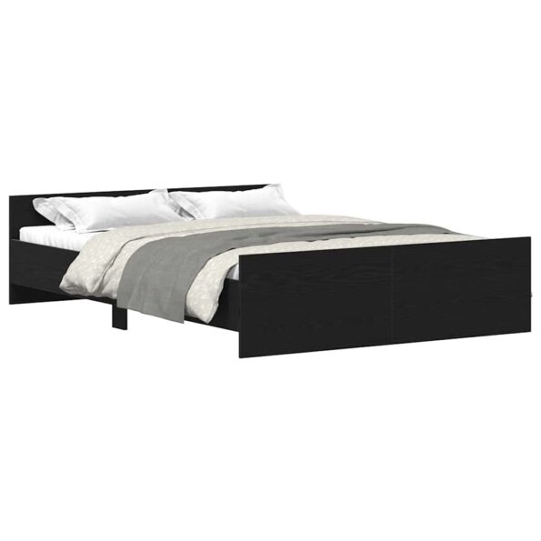 vidaXL Posteľný rám bez matraca čierny dub 140x190 cm kompozitné drevo – Obrázok 3