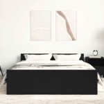 vidaXL Posteľný rám bez matraca čierny dub 140x190 cm kompozitné drevo – Obrázok 4