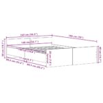 vidaXL Posteľný rám bez matraca čierny dub 140x190 cm kompozitné drevo – Obrázok 11