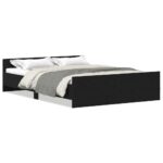 vidaXL Posteľný rám bez matraca čierny dub 135x190 cm kompozitné drevo – Obrázok 2
