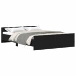 vidaXL Posteľný rám bez matraca čierny dub 135x190 cm kompozitné drevo – Obrázok 3