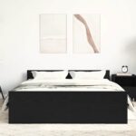 vidaXL Posteľný rám bez matraca čierny dub 135x190 cm kompozitné drevo – Obrázok 4