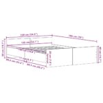 vidaXL Posteľný rám bez matraca čierny dub 135x190 cm kompozitné drevo – Obrázok 11