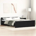 vidaXL Posteľný rám bez matraca čierny dub 135x190 cm kompozitné drevo