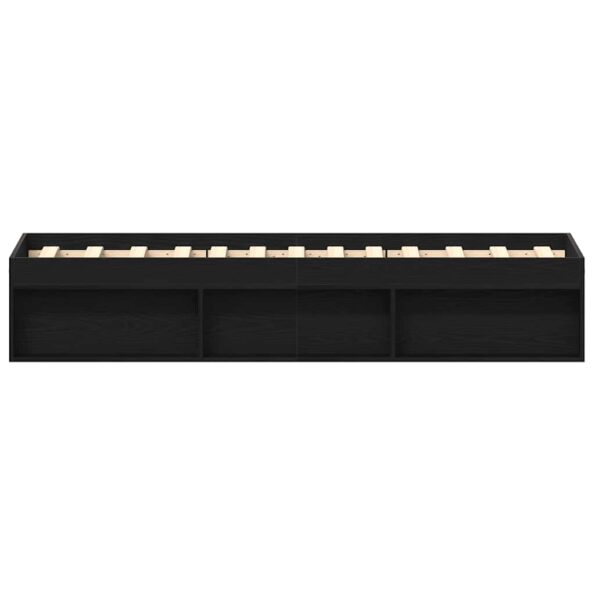 vidaXL Posteľný rám bez matraca čierny dub 100x200 cm kompozitné drevo – Obrázok 6