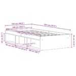 vidaXL Posteľný rám bez matraca čierny dub 100x200 cm kompozitné drevo – Obrázok 10
