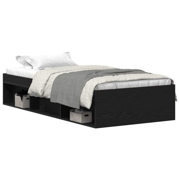 vidaXL Posteľný rám bez matraca čierny dub 90x190 cm kompozitné drevo – Obrázok 2