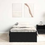 vidaXL Posteľný rám bez matraca čierny dub 90x190 cm kompozitné drevo – Obrázok 3