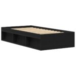 vidaXL Posteľný rám bez matraca čierny dub 90x190 cm kompozitné drevo – Obrázok 4