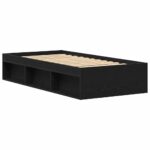 vidaXL Posteľný rám bez matraca čierny dub 90x190 cm kompozitné drevo – Obrázok 7