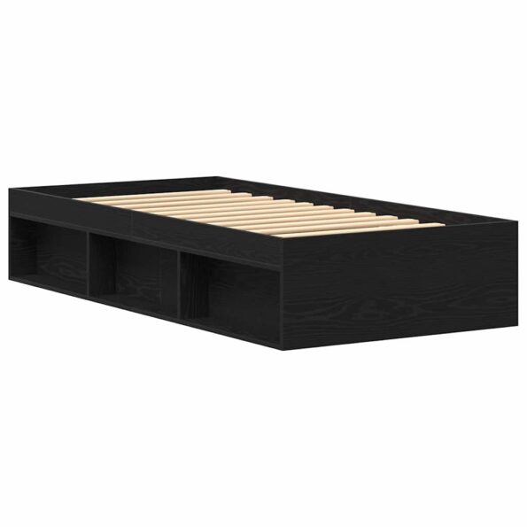 vidaXL Posteľný rám bez matraca čierny dub 90x190 cm kompozitné drevo – Obrázok 7