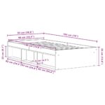 vidaXL Posteľný rám bez matraca čierny dub 90x190 cm kompozitné drevo – Obrázok 10