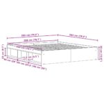 VidaXL Rám postele bez matraca čierny dub 200x200 cm kompozitné drevo – Obrázok 10
