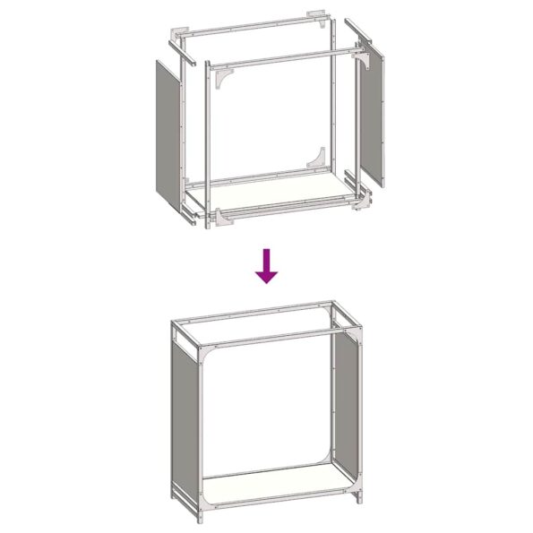 vidaXL Regál na krbové drevo, 60x28x65 cm, za studena lisovaná oceľ – Obrázok 9