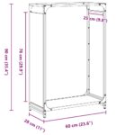 vidaXL Regál na krbové drevo, 60x28x90 cm, za studena lisovaná oceľ – Obrázok 11