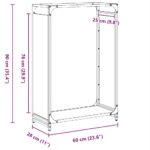 vidaXL Regál na krbové drevo, 60x28x90 cm, za studena lisovaná oceľ – Obrázok 11