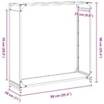 vidaXL Regál na krbové drevo, 90x28x90 cm, za studena lisovaná oceľ – Obrázok 11