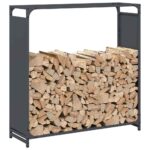 vidaXL Regál na krbové drevo, 90x28x90 cm, za studena lisovaná oceľ – Obrázok 4