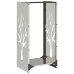 vidaXL Regál na krbové drevo 40x30x80 cm, nehrdzavejúca oceľ – Obrázok 2