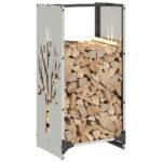 vidaXL Regál na krbové drevo 40x30x80 cm, nehrdzavejúca oceľ – Obrázok 4