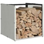 vidaXL Regál na krbové drevo 40x40x40 cm, nehrdzavejúca oceľ – Obrázok 4