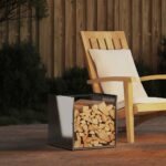 vidaXL Regál na krbové drevo 40x40x40 cm, nehrdzavejúca oceľ