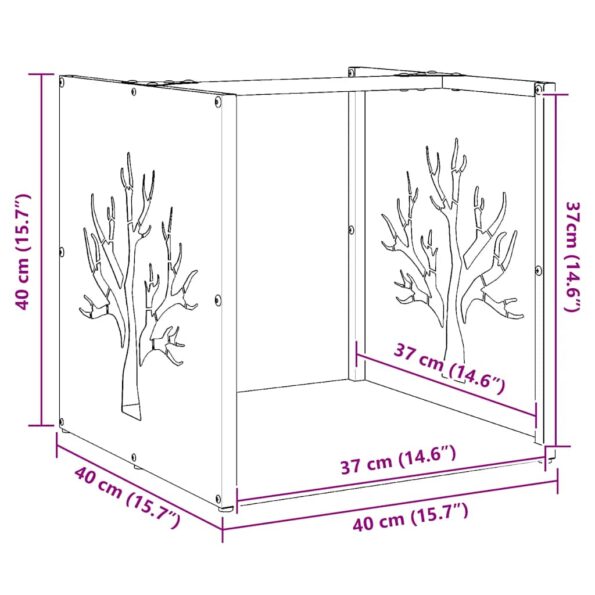 vidaXL Regál na krbové drevo, 40x40x40 cm, za studena lisovaná oceľ – Obrázok 12