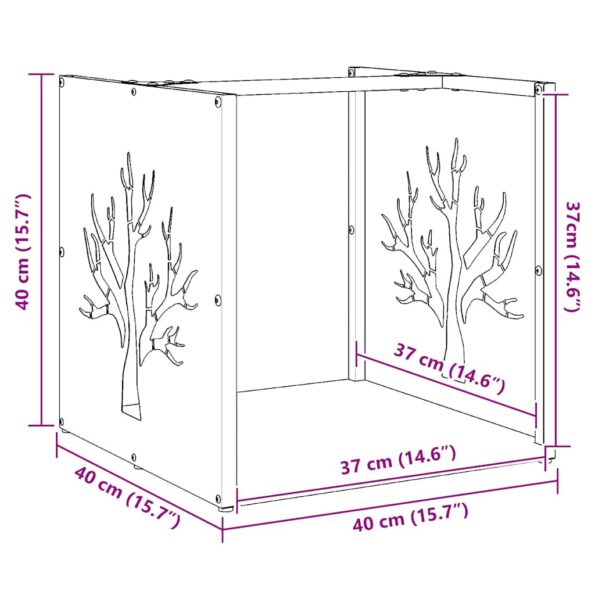 vidaXL Regál na krbové drevo, 40x40x40 cm, za studena lisovaná oceľ – Obrázok 12