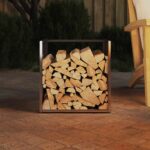 vidaXL Regál na krbové drevo 40x40x40 cm, nehrdzavejúca oceľ – Obrázok 3