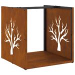 vidaXL Regál na krbové drevo oceľ odolná voči poveternostným vplyvom – Obrázok 2