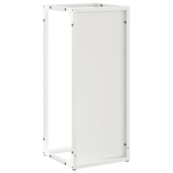 vidaXL Stojan na palivové drevo Biely Oceľ valcovaná za studena – Obrázok 7