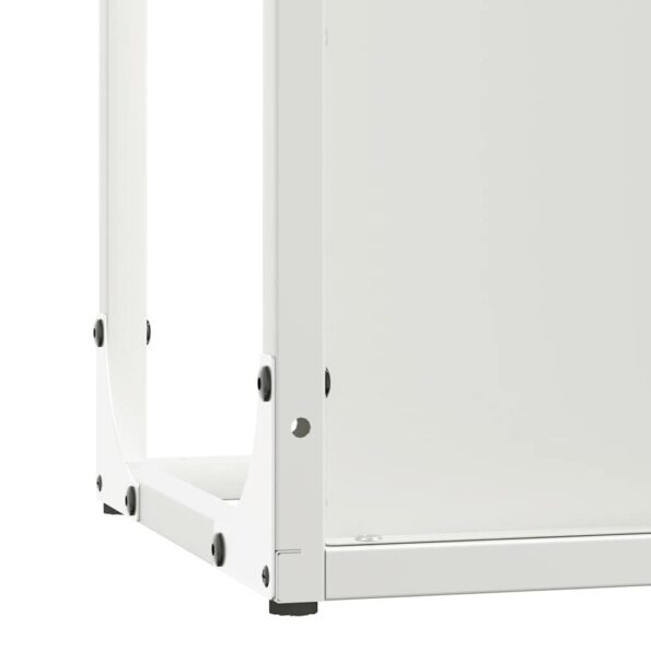 vidaXL Stojan na palivové drevo Biely Oceľ valcovaná za studena – Obrázok 9