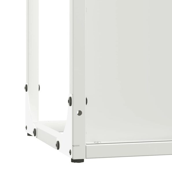 vidaXL Stojan na palivové drevo Biely Oceľ valcovaná za studena – Obrázok 9